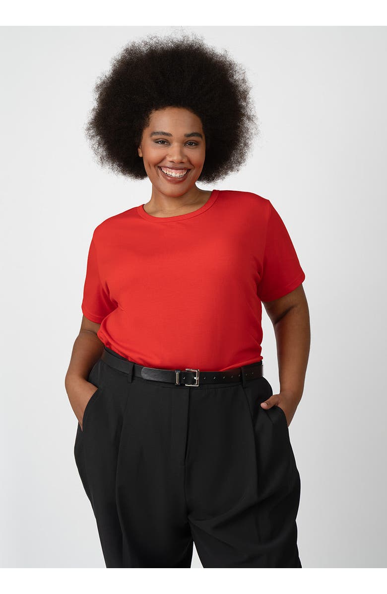 SEE ROSE GO CoolROSE Luxe Reversible Plus Size Tee Shirt, Alternate, color, Poppy