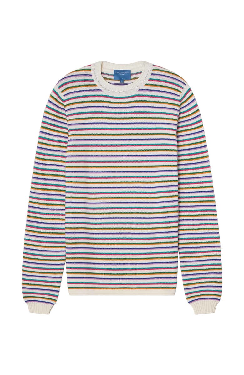 Robert Talbott Hilton Multi Stripe Rollneck Sweater, Alternate, color, White Multi