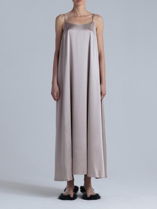 Alas Aphrodite Sleeveless Silk Maxi Dress In Silver