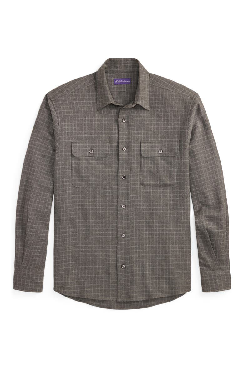 Cooper Tattersall Check Cotton Flannel Button-Up Shirt, Alternate, color, MEDIUM GREY MELANGE