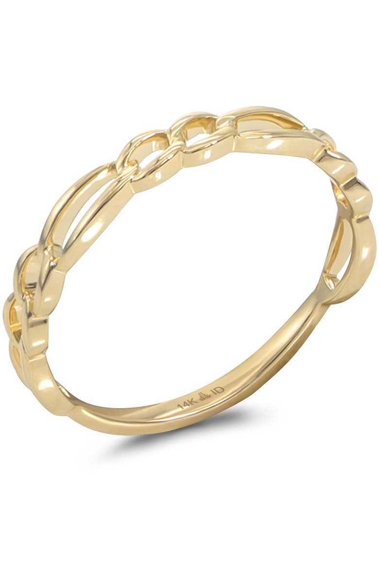 DEVATA Figaro Link Ring in 14K Gold, Alternate, color, Yellow Gold