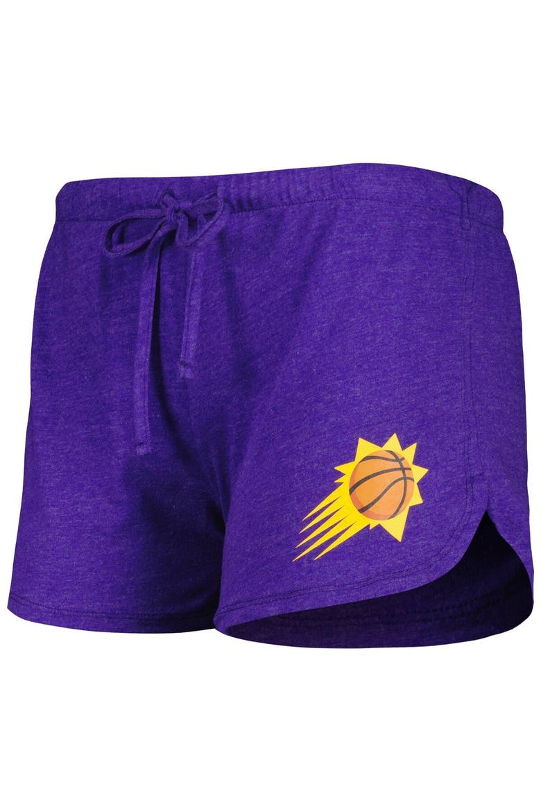 Women's Concepts Sport Heather Black/Heather Purple Phoenix Suns Team Raglan Long Sleeve T-Shirt & Shorts Sleep Set, Alternate, color, Heather Black