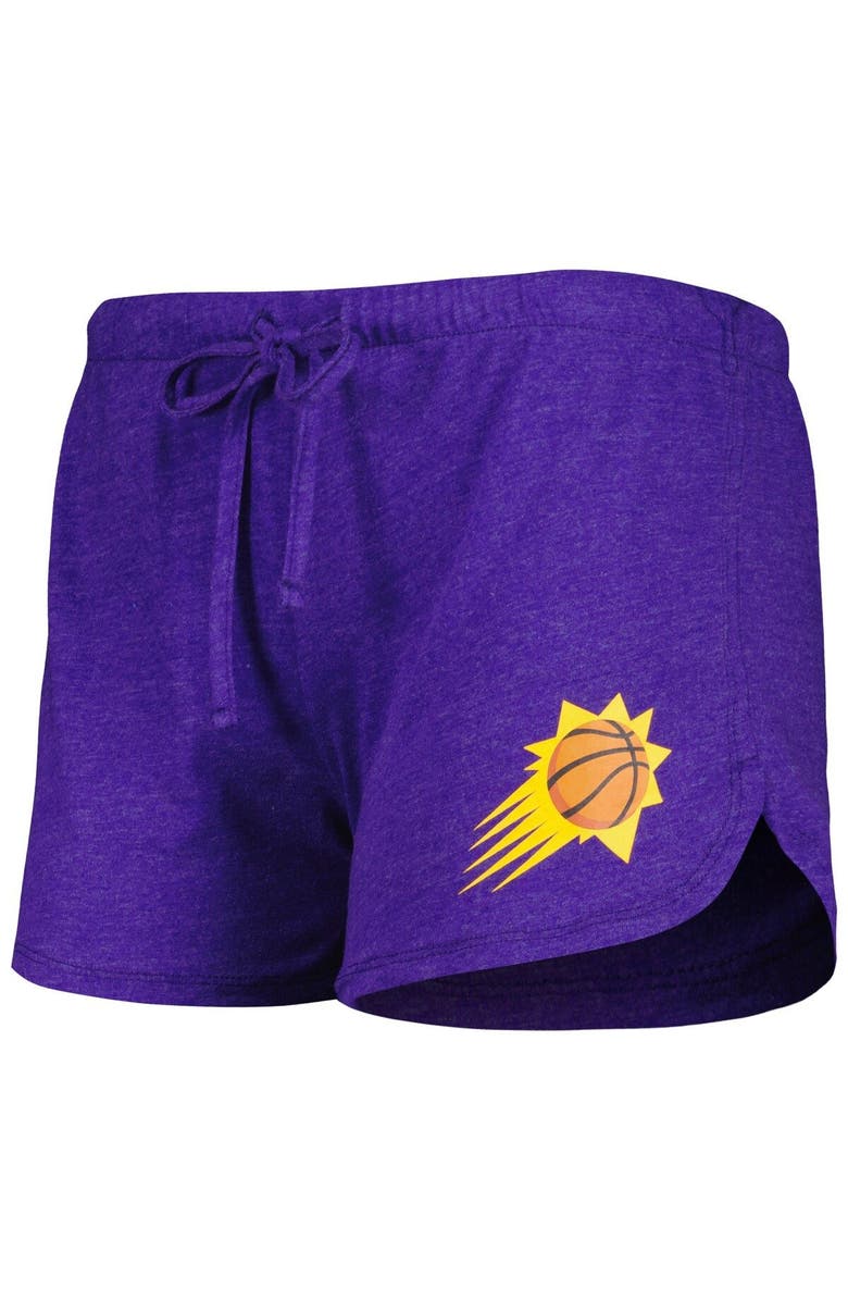 CONCEPTS SPORT Women's Concepts Sport Heather Black/Heather Purple Phoenix Suns Team Raglan Long Sleeve T-Shirt & Shorts Sleep Set, Alternate, color, Heather Black