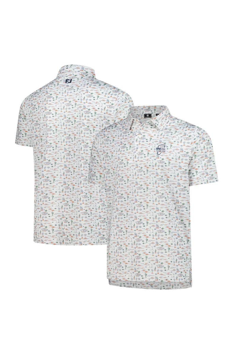 FOOTJOY Men's FootJoy White WM Phoenix Open ProDry All Over Print Polo, Main, color, White