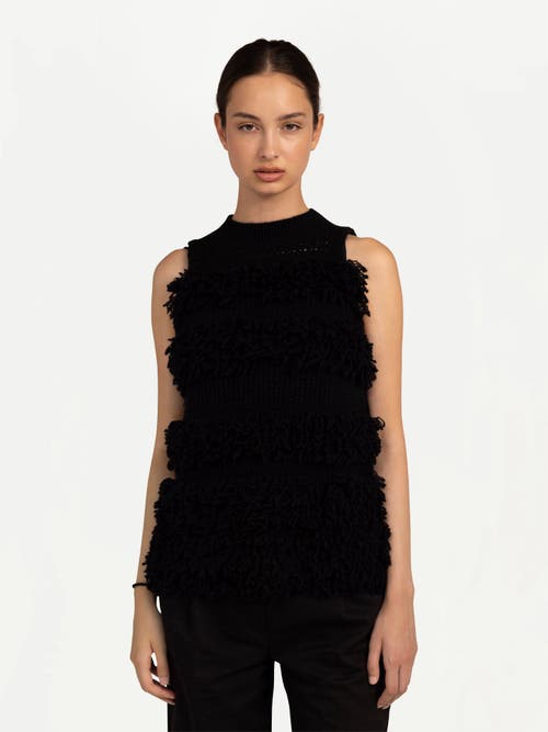 Gobi Mongolian Cashmere Loop-stitch Cashmere Vest In Black