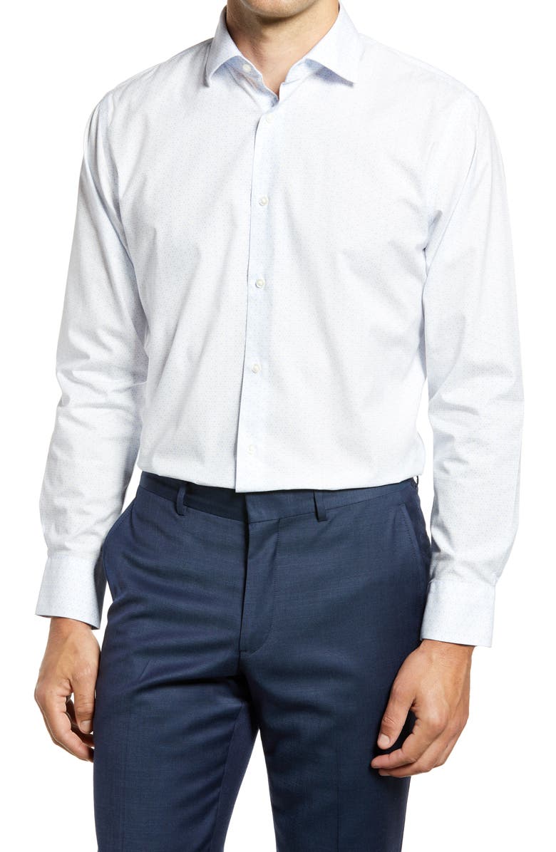 Nordstrom Trim Fit Geometric Non-Iron Dress Shirt, Main, color, 