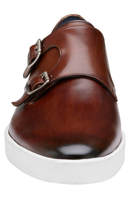 Johnston & Murphy Collection Bolivar Monk Strap Shoe In Brown Italian Calfskin