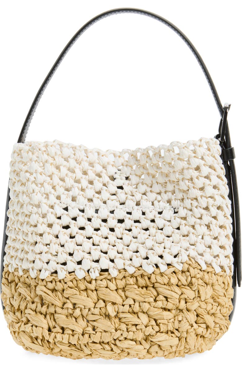 TOTEME Small Belted Paper Straw Tote, Alternate, color, Ecru/ Vanilla