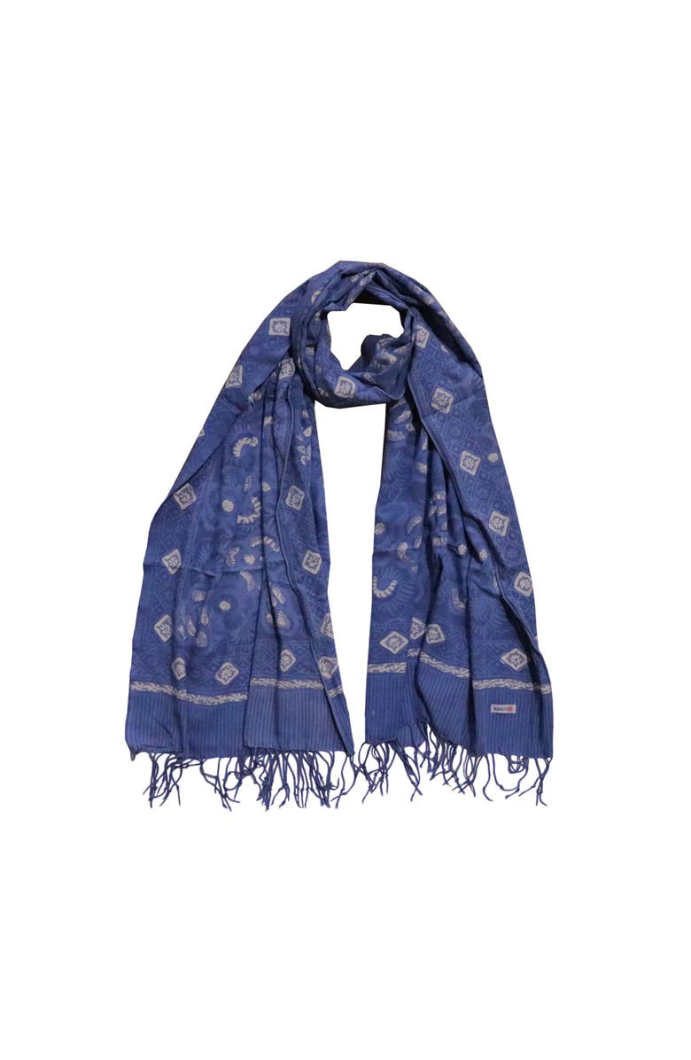 Kasih Co-op Hand Dyed Batik Scarf, Main, color, Blue Roses