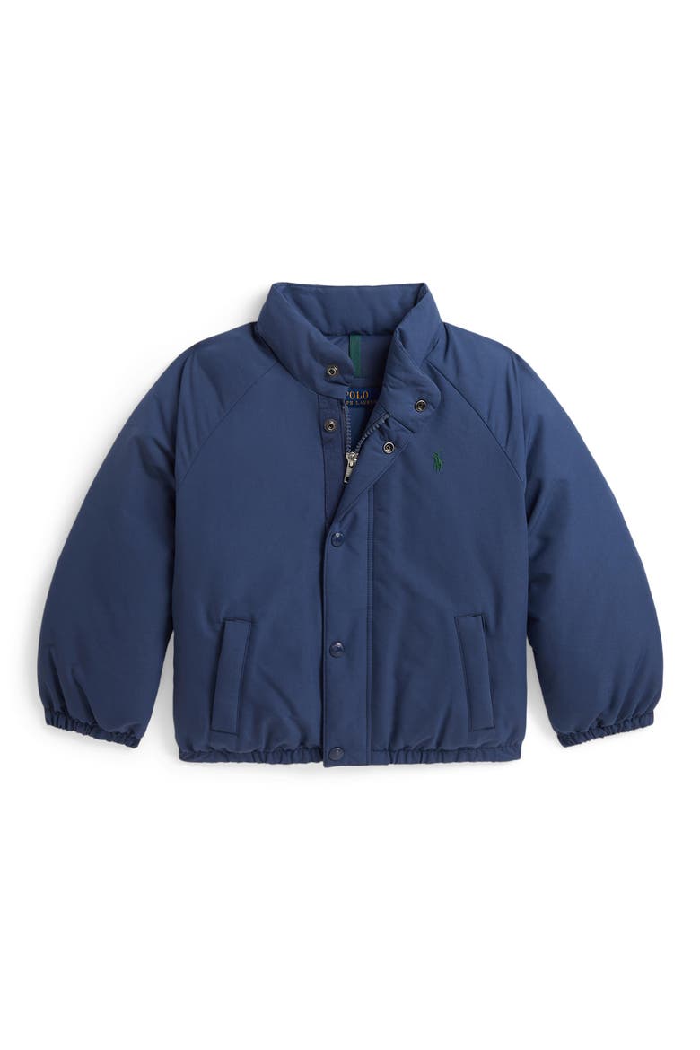 Kids' Down Fill Bomber Jacket, Main, color, RUSTIC NAVY