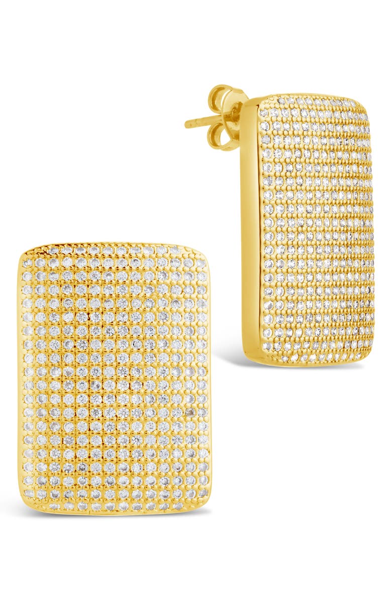 Sterling Forever Beignet Cubic Zirconia Stud Earrings, Alternate, color, Gold