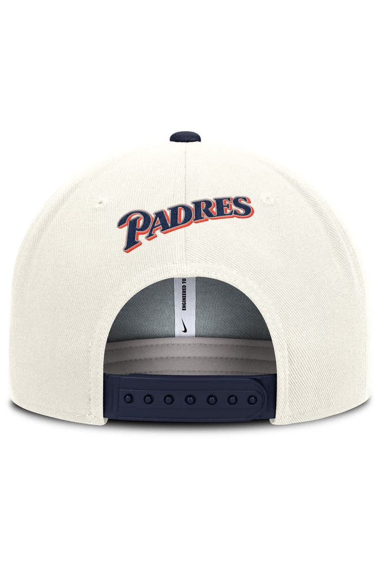 Men's Nike Cream/Navy San Diego Padres Cooperstown Pro Dri-FIT Snapback Hat, Alternate, color, Cream