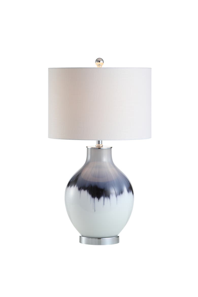 Mia Glass/Metal LED Table Lamp, Alternate, color, Blue/White