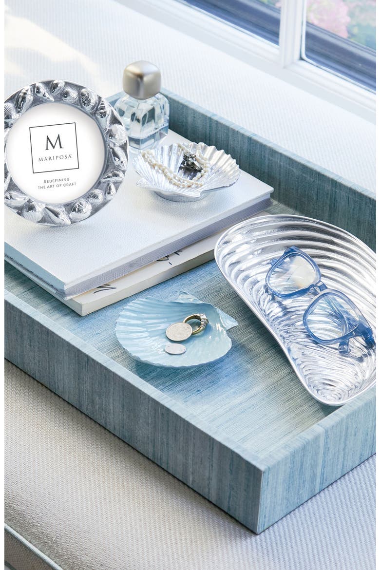 Capri Faux Grasscloth Tray, Alternate, color, AQUA