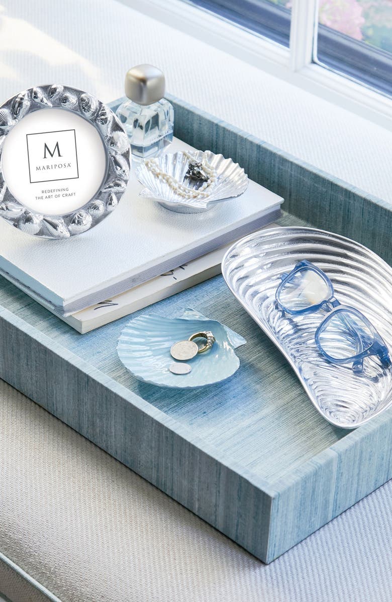 Mariposa Capri Faux Grasscloth Tray, Alternate, color, Aqua