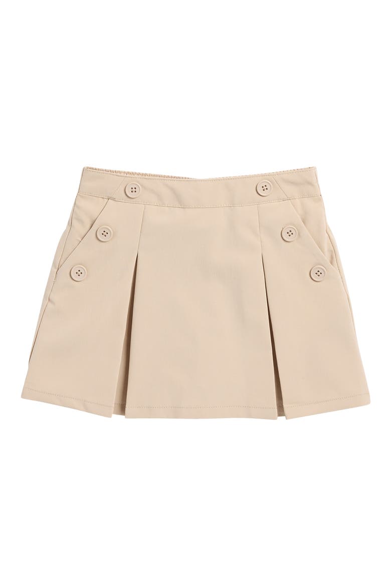 Kids' Button Poplin Skort, Main, color, 262 SU KHAKI