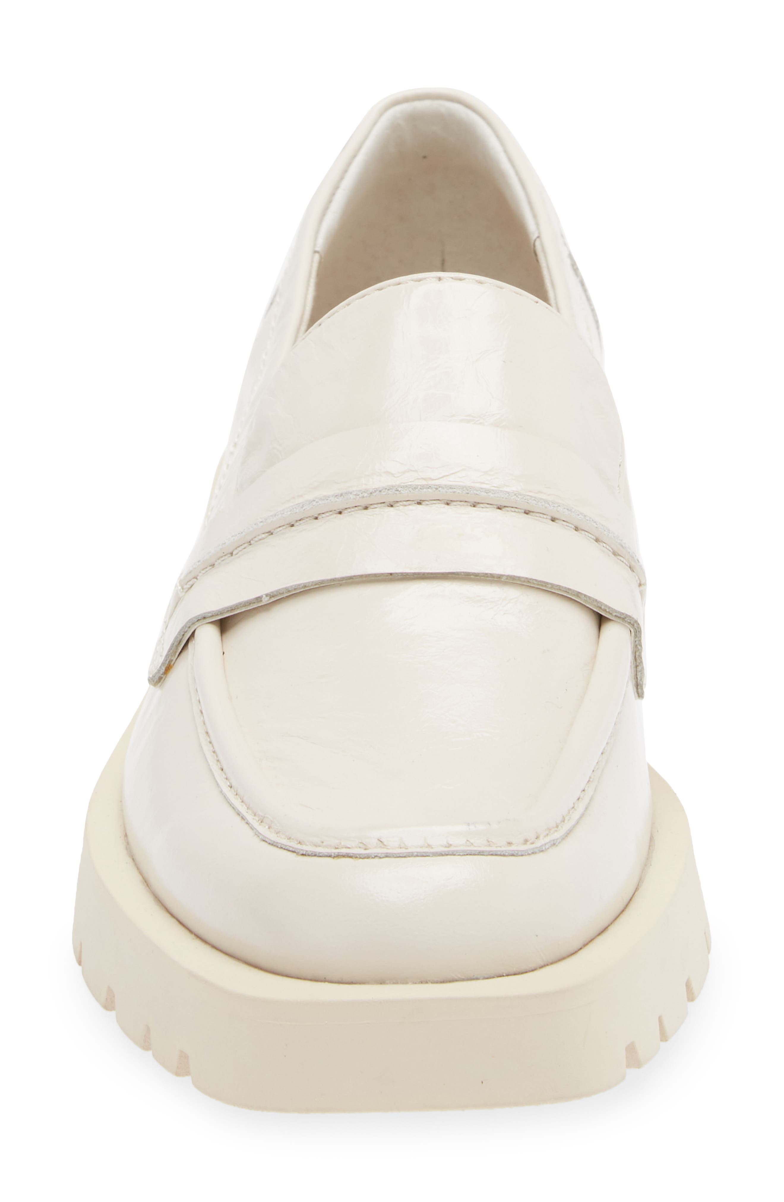 Evanka Loafer, Alternate, color, IVORY CRINKLE PATENT