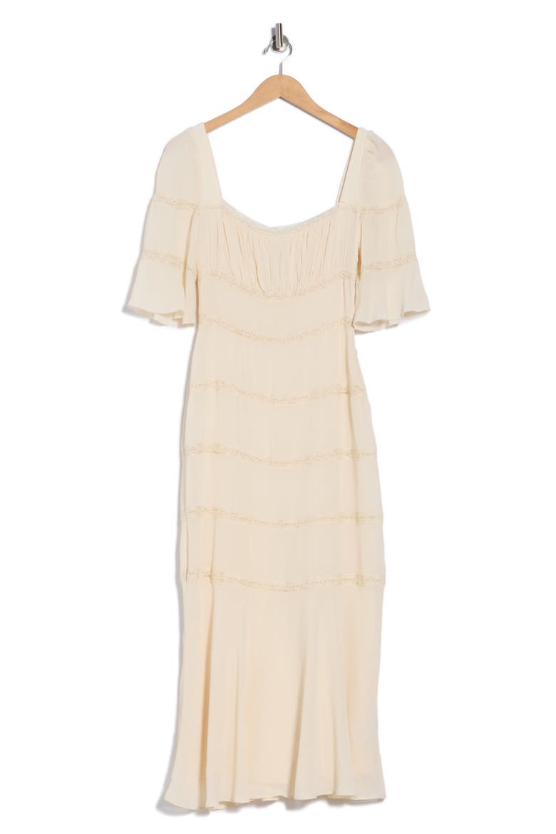 Laverna Lace Trim Maxi Dress, Alternate, color, CREAM