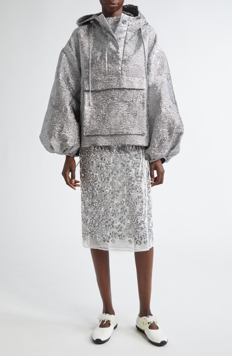 Cecilie Bahnsen Ariana Floral Sequin Wrap Pencil Skirt, Alternate, color, 