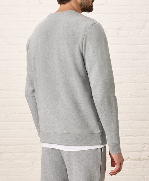 Pact Organic Cotton Cloud Brushed Fleece Crew Sweatshirt In Heather Grey