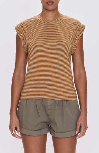 Pistola Olivia Stripe Cap Sleeve Cotton T-Shirt
