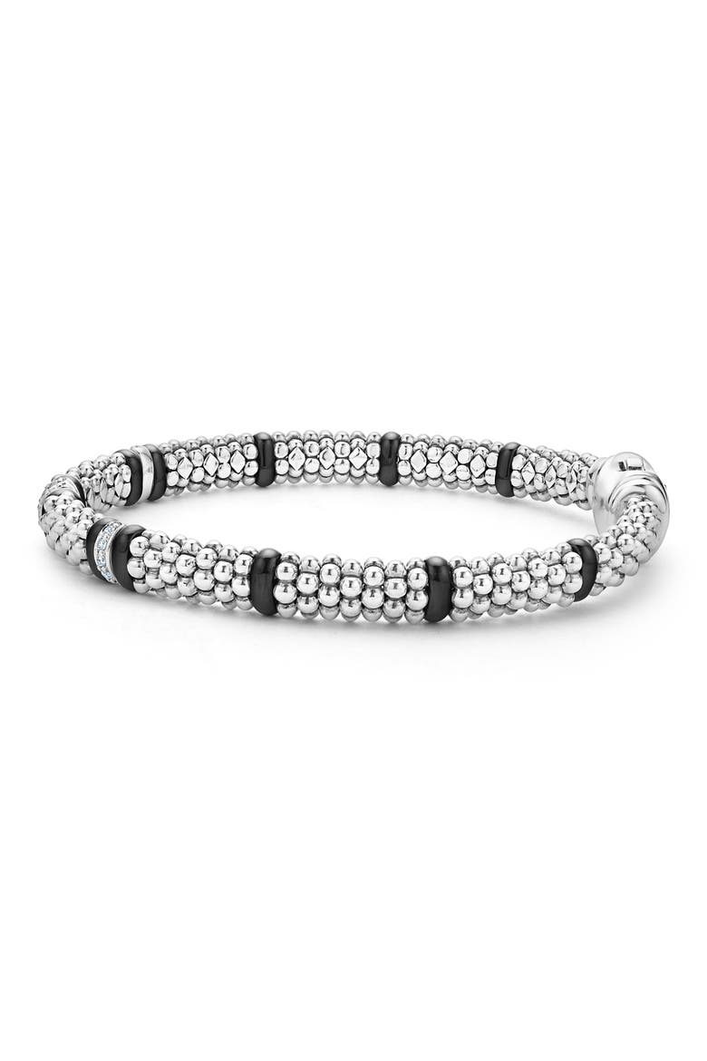 Black Caviar Rope Bracelet, Main, color, BLACK