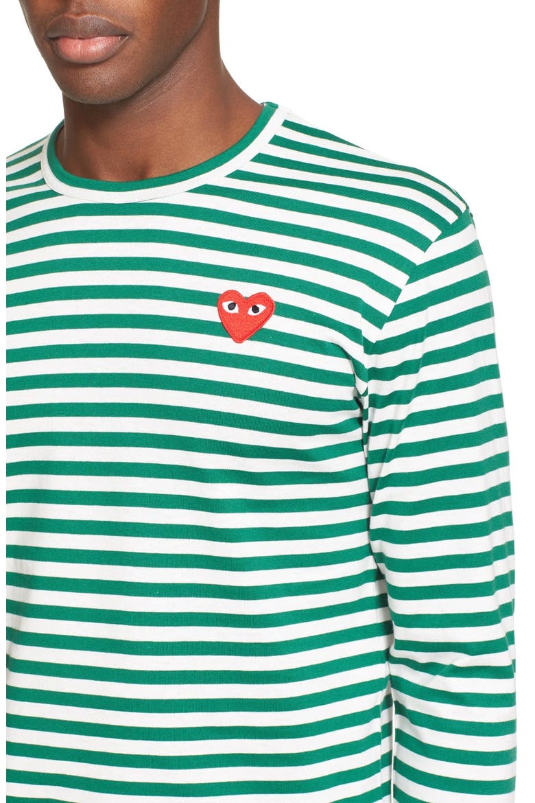 Stripe Long Sleeve T-Shirt, Alternate, color, GREEN/ WHITE