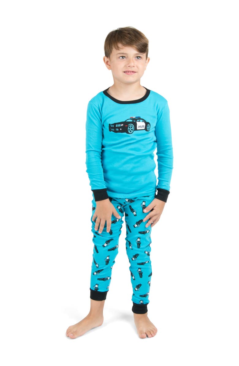 Leveret Kids Cotton Two-Piece Printed Pajamas, Vehicles & Machines, Alternate, color, Police Car