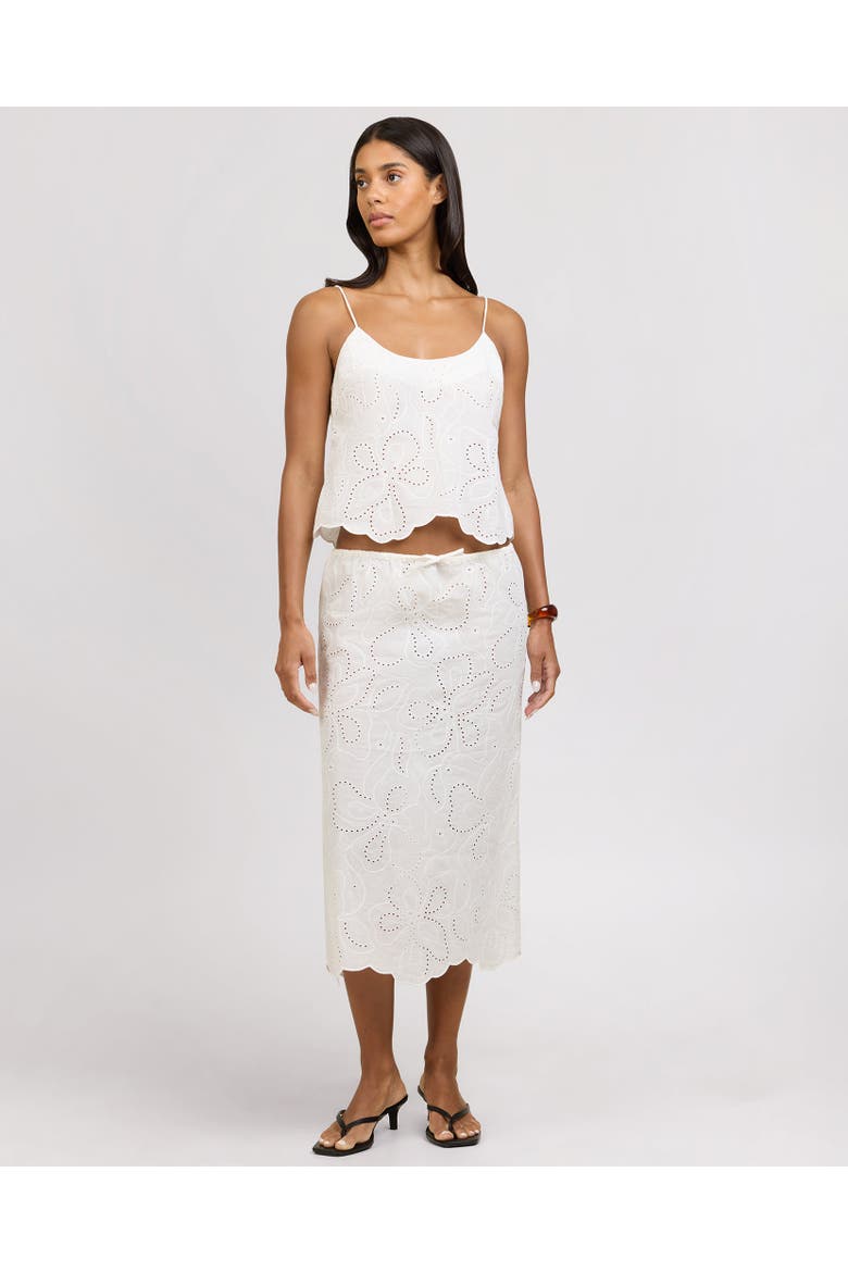 Drawstring Midi Skirt, Main, color, White