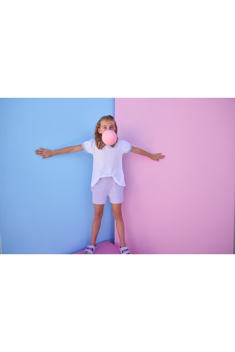 Kids' RicRac Tee, Alternate, color, Aqua & Lavender