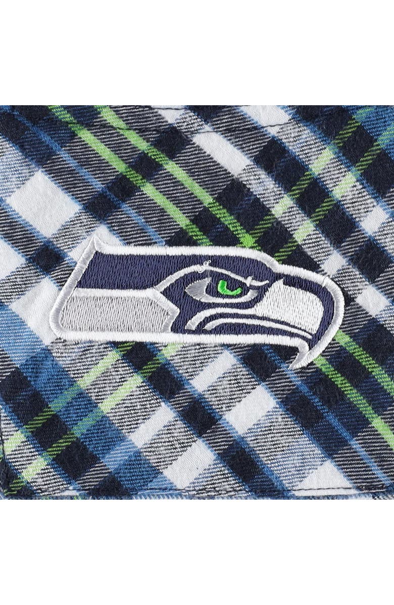 CONCEPTS SPORT Women's Concepts Sport College Navy Seattle Seahawks Plus Size Mainstay Flannel Full-Button Long Sleeve Nightshirt, Alternate, color, 