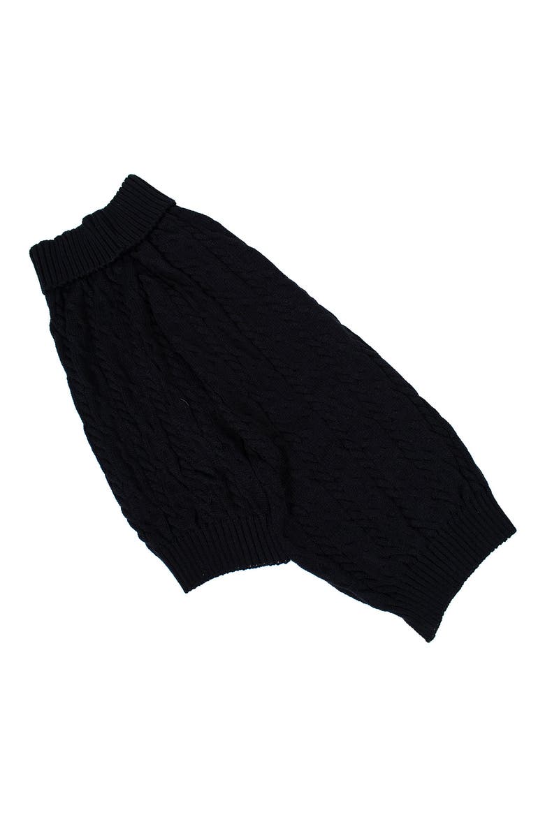 Cable Knit Dog Sweater, Alternate, color, BLACK