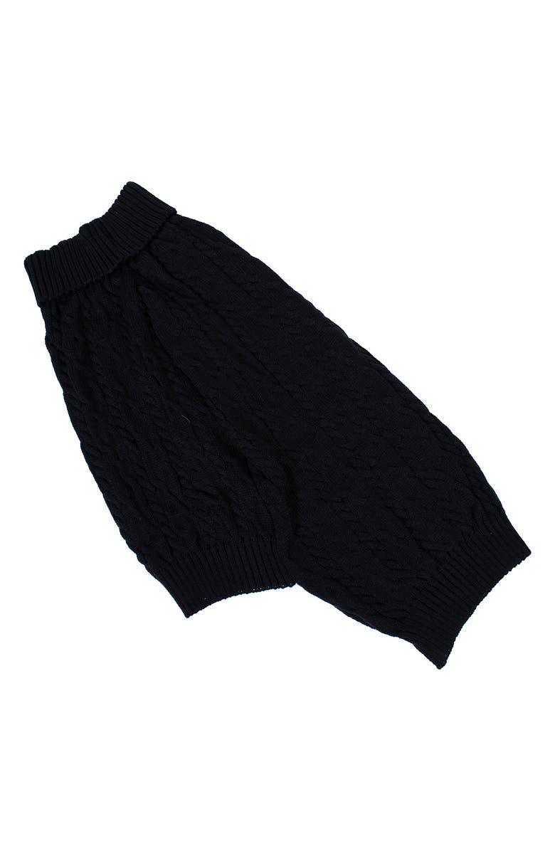 Shinola Cable Knit Dog Sweater, Alternate, color, Black