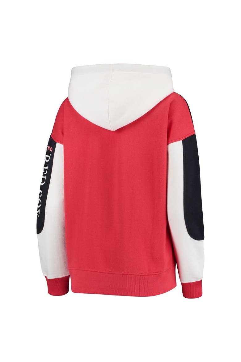 Women's Soft as a Grape Navy/Red Boston Red Sox Rugby Pullover Hoodie, Alternate, color, NAVY