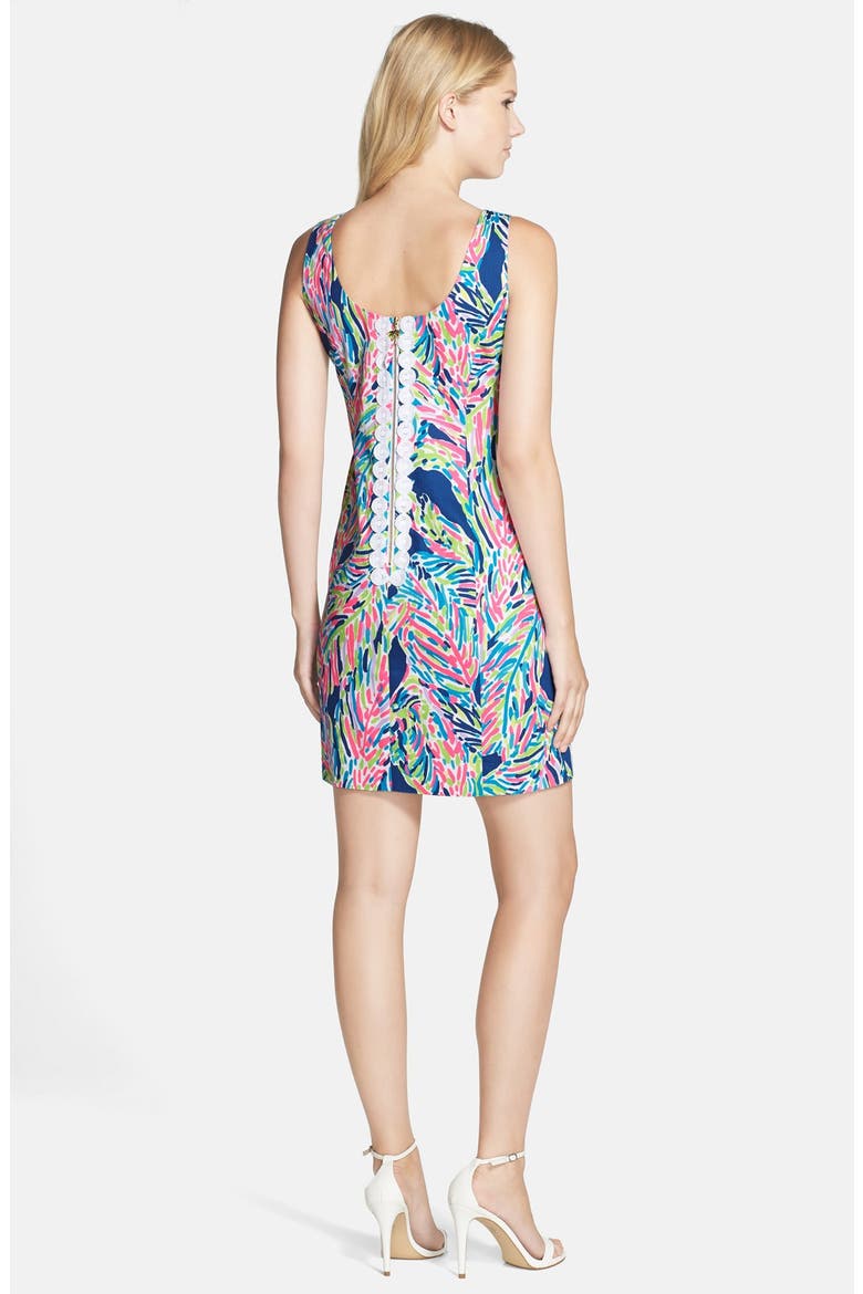 'Cathy' Cotton Shift Dress, Alternate, color, INDIGO PALM READER