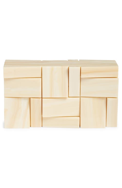 Cult Gaia Galleria Acrylic Frame Clutch In Sand
