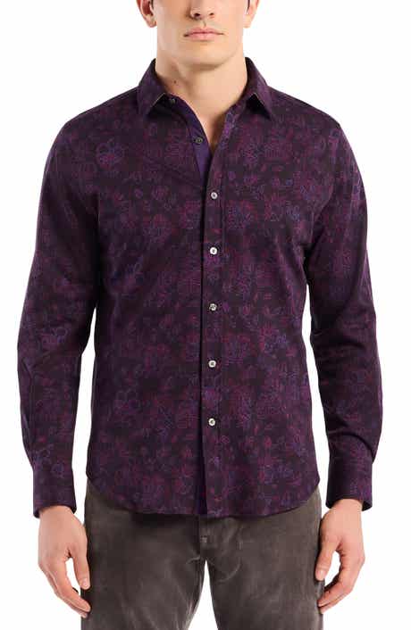 Robert Graham Hoyt Floral Cotton Knit Button-Up Shirt