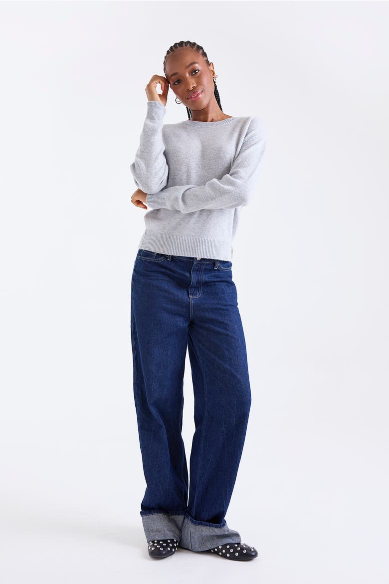 Maila Long Sleeve 100% Cashmere Sweater, Alternate, color, SUPER GREY