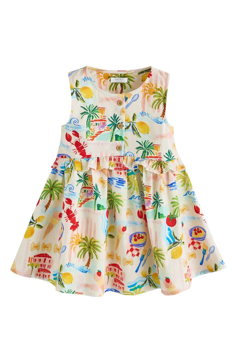 NEXT Kids' Postcard Print Cotton Sundress, Main, color, Multi