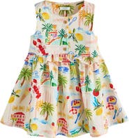 NEXT Kids' Postcard Print Cotton Sundress