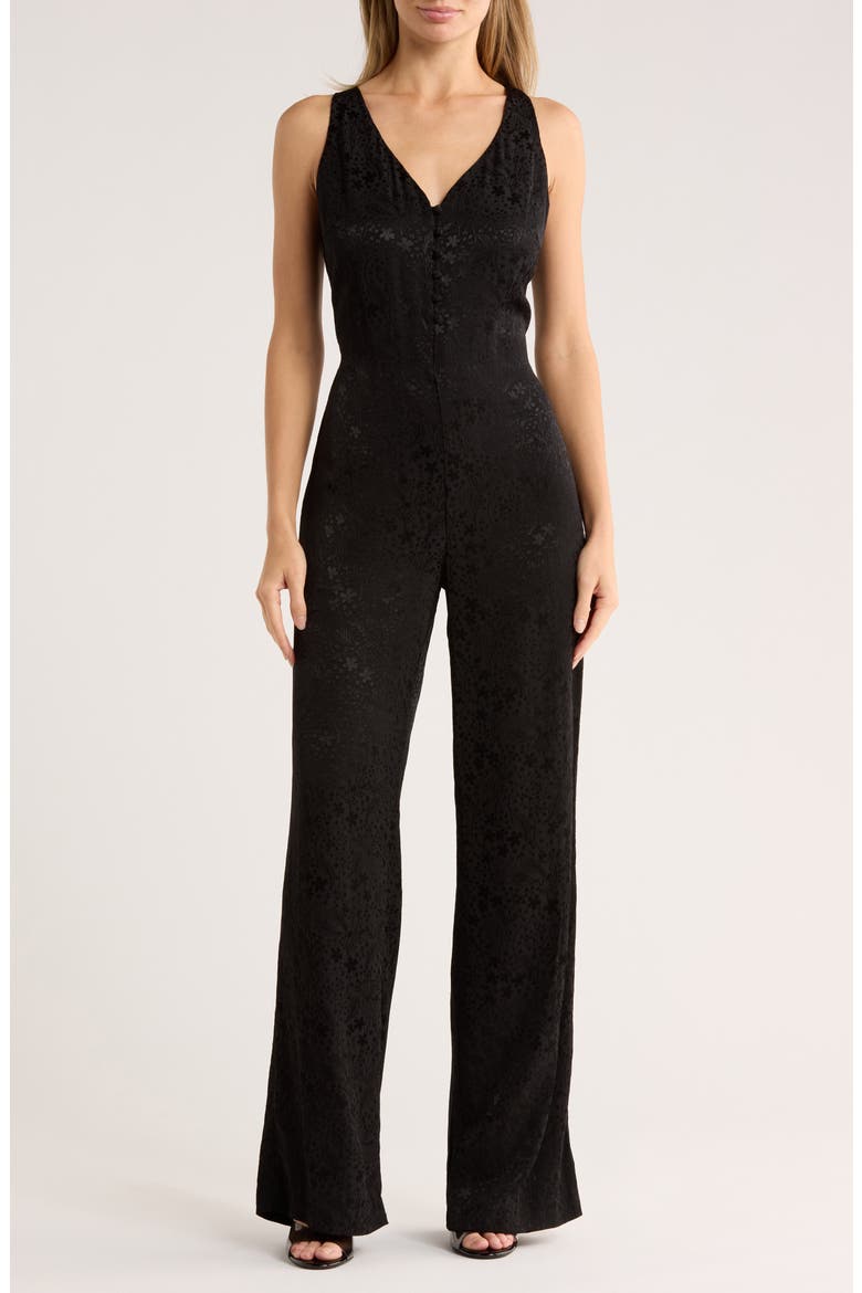 Jacquard Jumpsuit, Main, color, BLACK