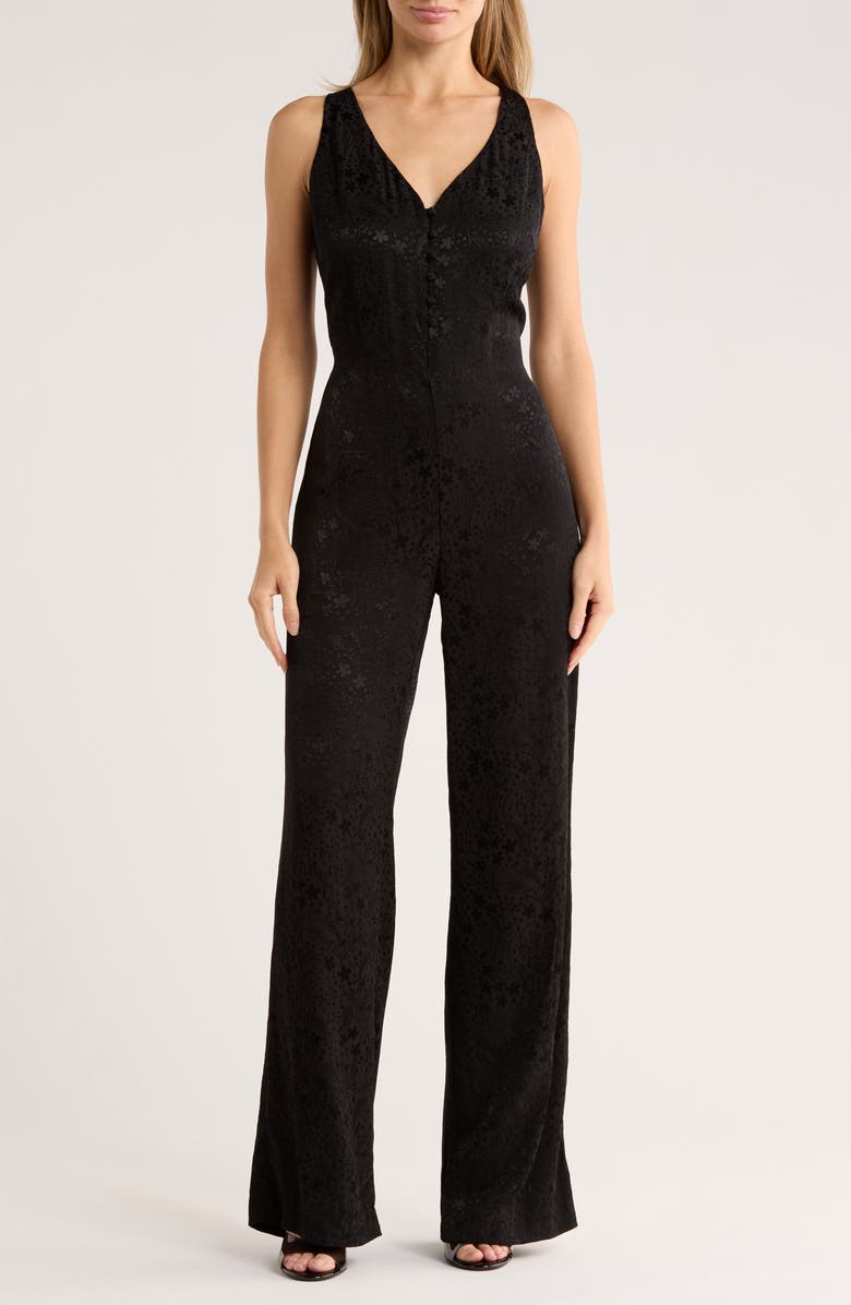 matty m. Jacquard Jumpsuit, Main, color, Black