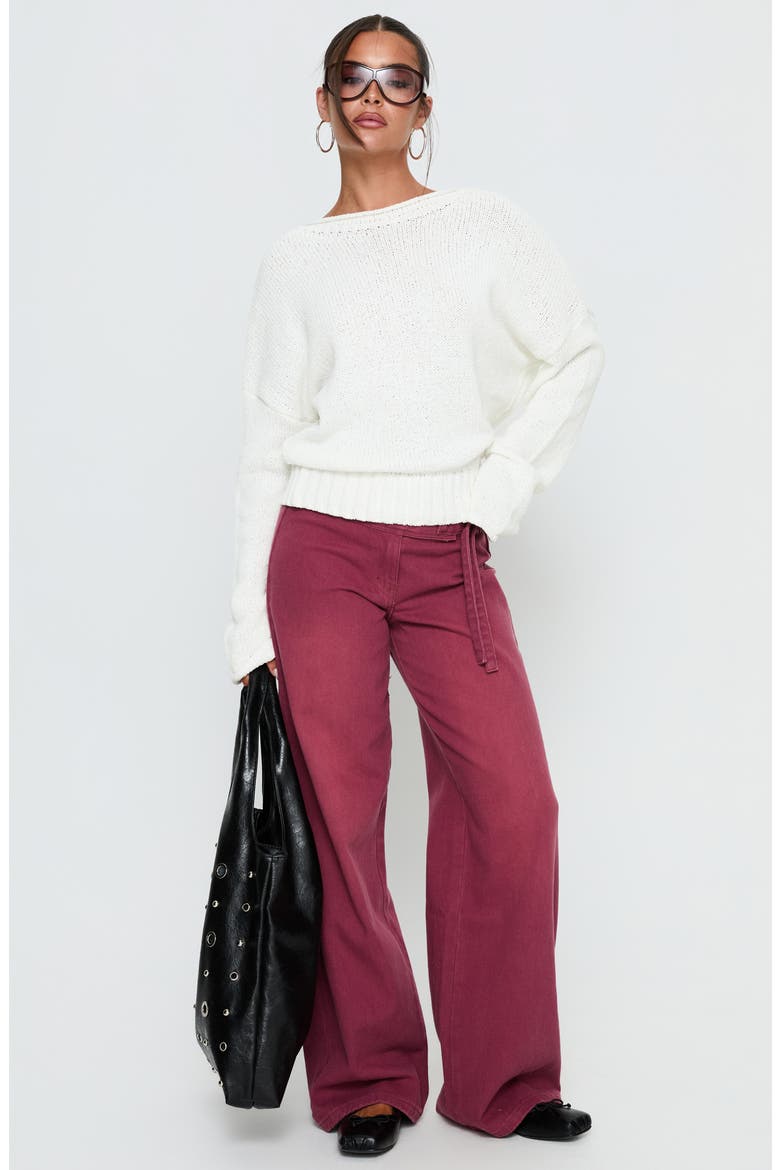 Reannon Wide Neck Sweater, Alternate, color, WHITE