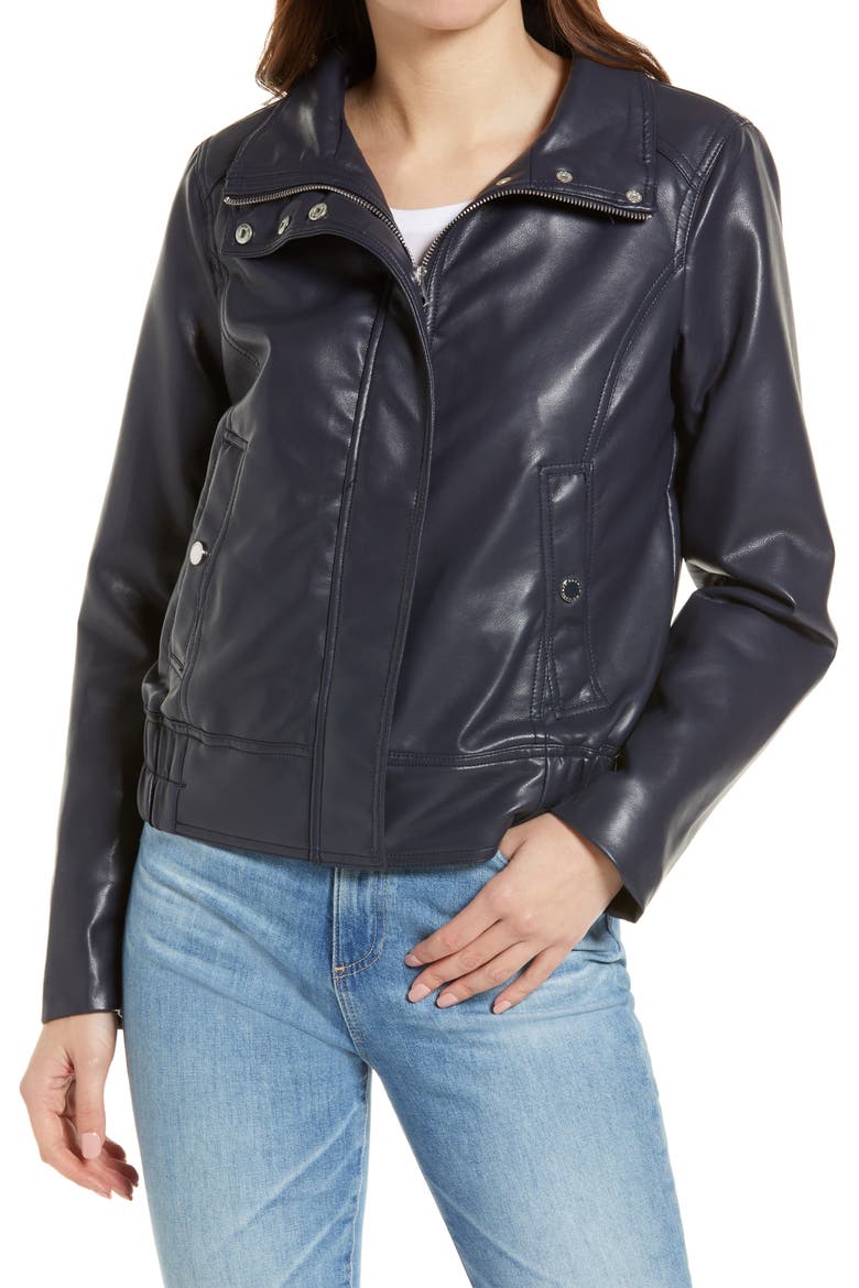 Faux Leather Jacket, Alternate, color, ECLIPSE