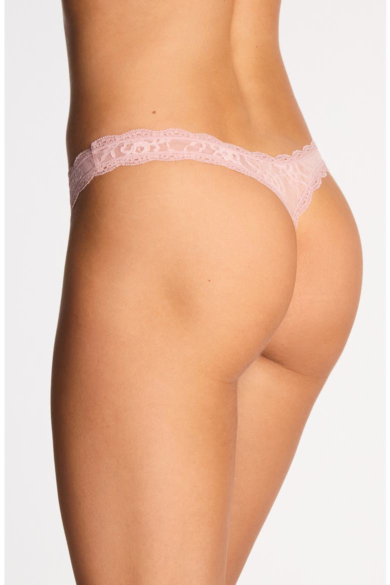 Effortlessly Lace Thong, Alternate, color, BLUSH PINK