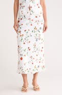 EDIT by JASON WU Floral Linen Midi Skirt