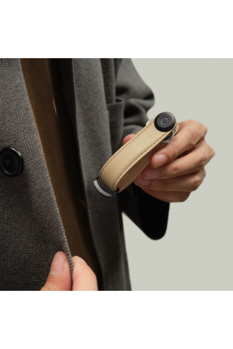 Leather Key Organiser, Alternate, color, Sand