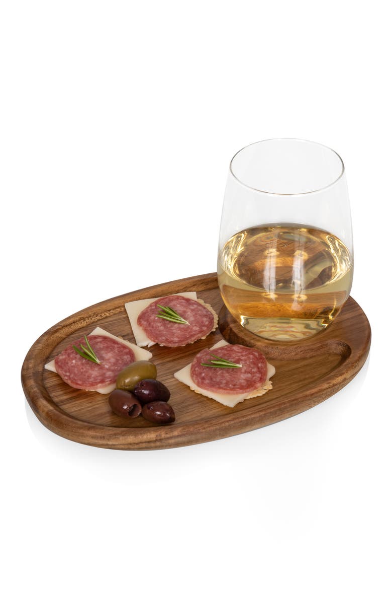 Set of 4 Appetizer Plates, Alternate, color, BROWN