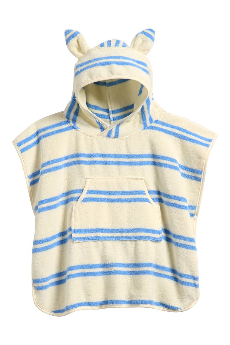 Kids' Sammy Stripe Hooded Terry Towel, Main, color, BLUE