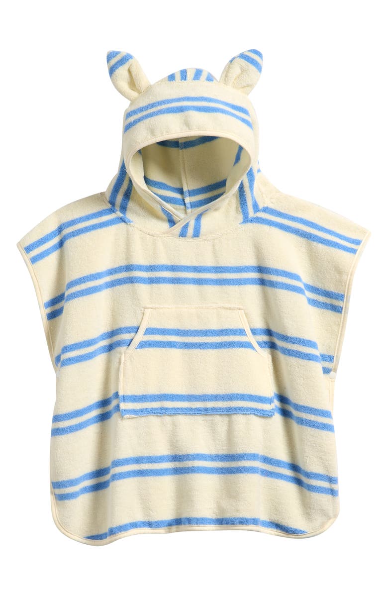 Sunnylife Kids' Sammy Stripe Hooded Terry Towel, Main, color, Blue
